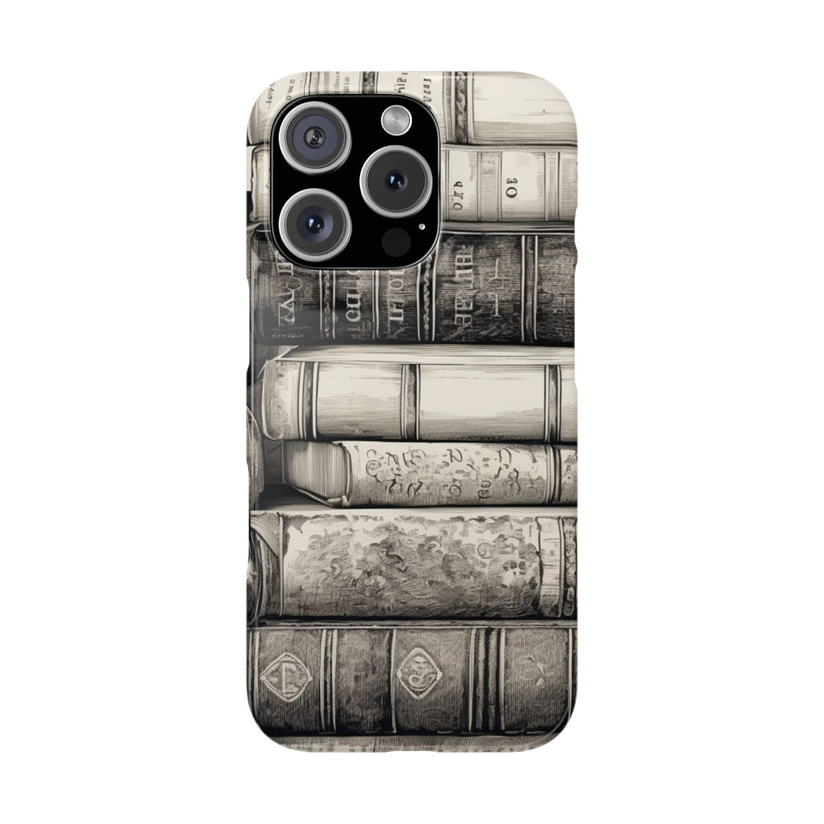 Vintage Books snap phone case with an antique book print