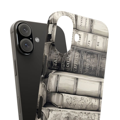 Vintage Books snap phone case shown with the phone