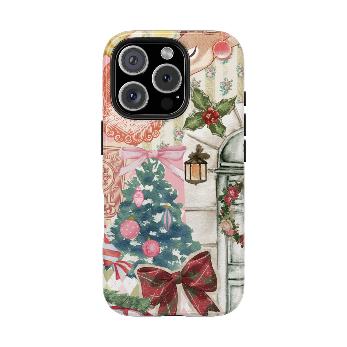 Vintage Christmas tough phone case back view
