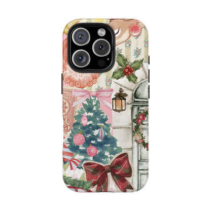 Vintage Christmas tough phone case back view