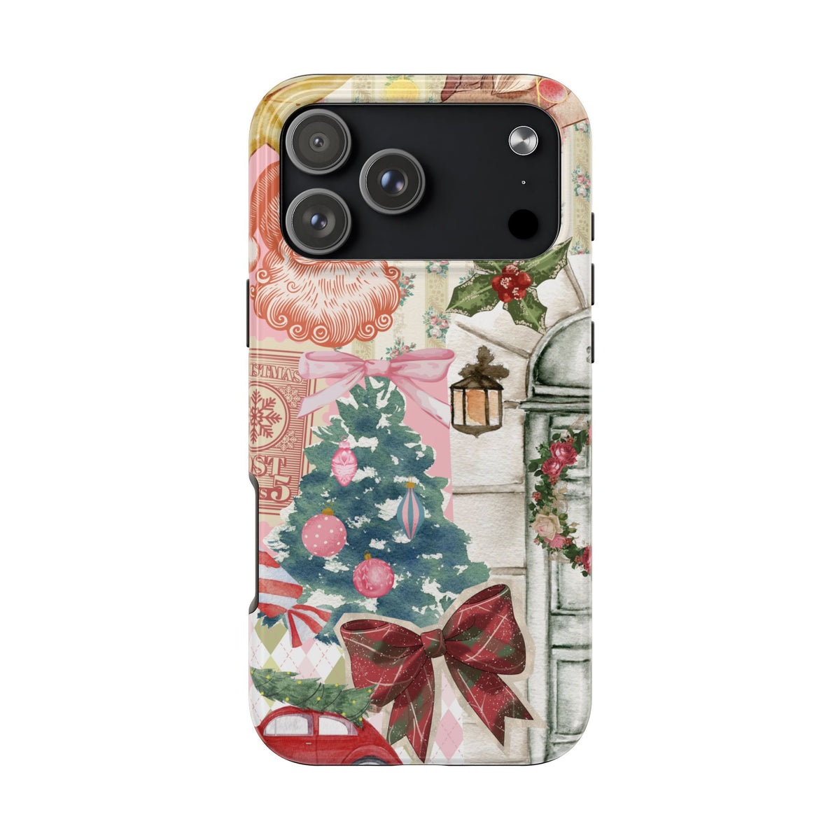 Vintage Christmas tough phone case full back print