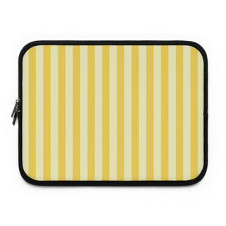 Yellow Cabana Stripe laptop sleeve printed front