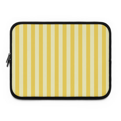 Yellow Cabana Stripe laptop sleeve printed front