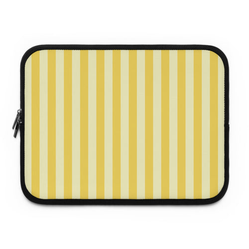 Yellow Cabana Stripe laptop sleeve printed front